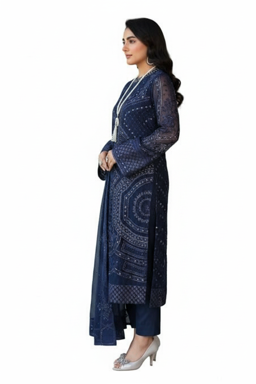 ARFA BY NOOR'S | LUXURY SEMI-STITCHED CHIFFON | D-04 / DF0027 view 2
