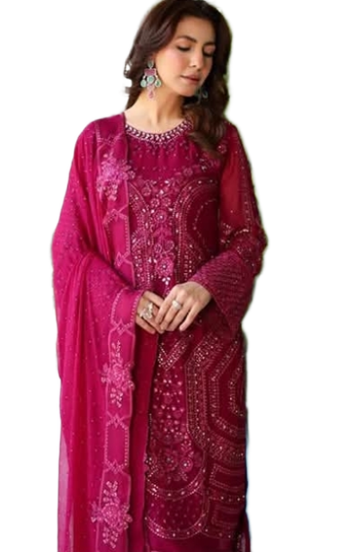 ARFA BY NOOR'S | LUXURY SEMI-STITCHED CHIFFON | D-06 / DF0027 view 3