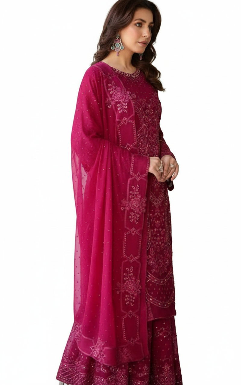 ARFA BY NOOR'S | LUXURY SEMI-STITCHED CHIFFON | D-06 / DF0027 view 4