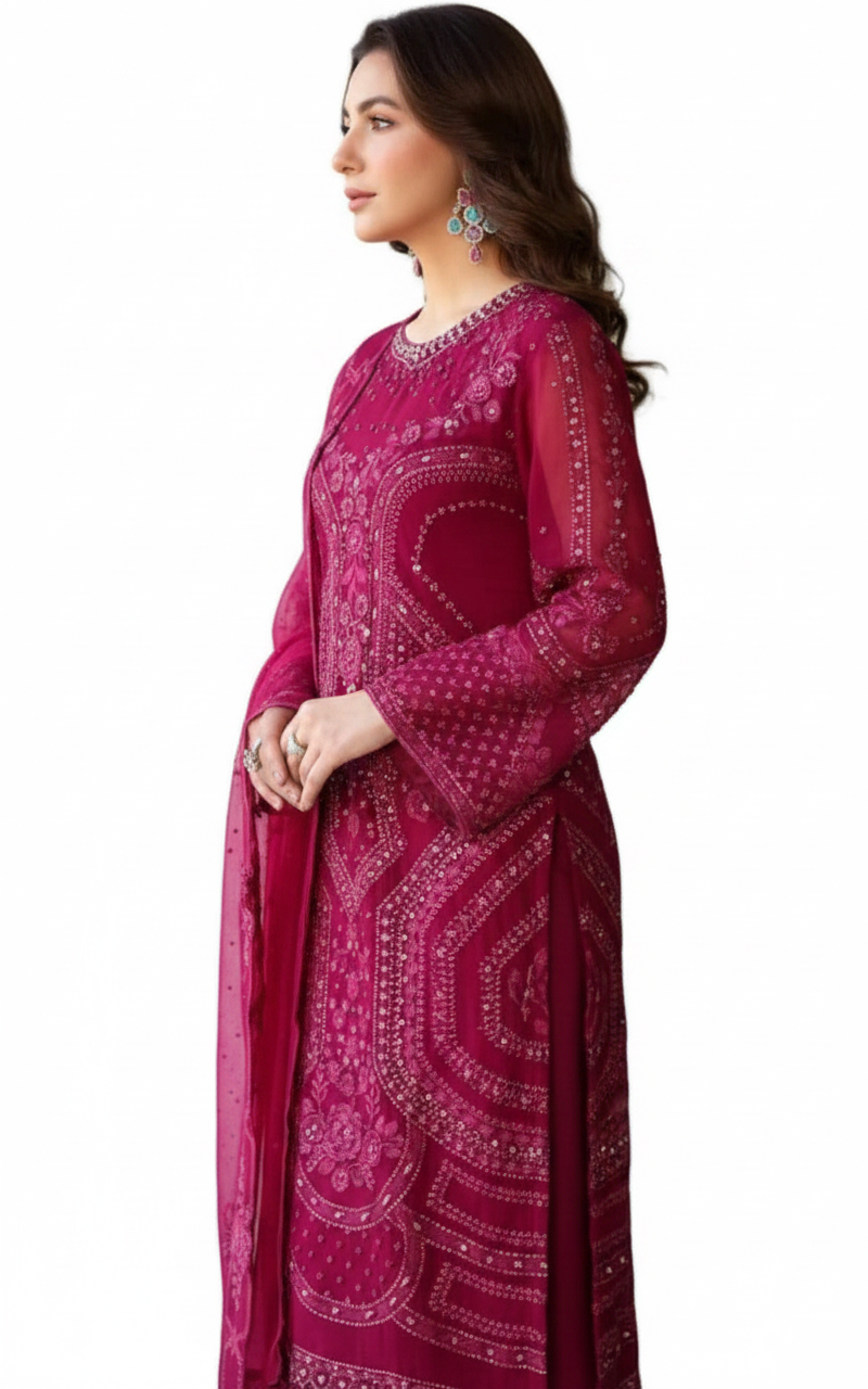 ARFA BY NOOR'S | LUXURY SEMI-STITCHED CHIFFON | D-06 / DF0027 view 2