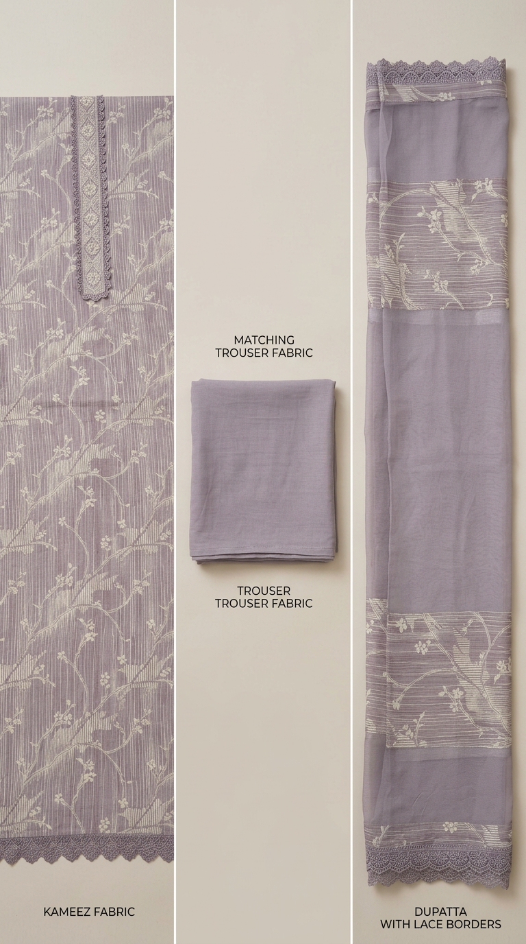 Pure Soft Muslim Silk Stylish Suit Purple / HC001940 view 5