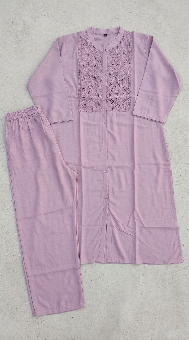 Pure Cotton Elegant dusty pink Cord Set 1919 / HC002464 view 5