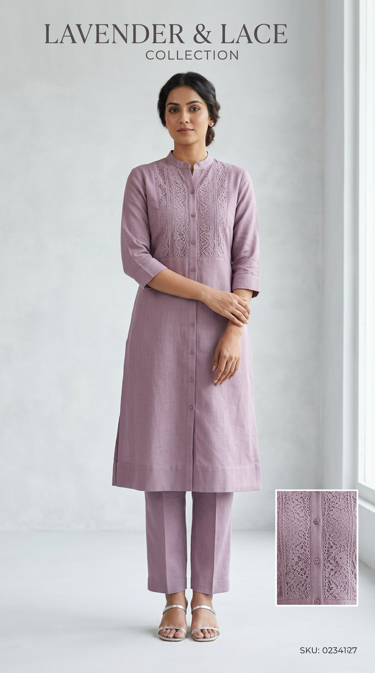 Pure Cotton Elegant dusty pink Cord Set 1919 / HC002464 view 6