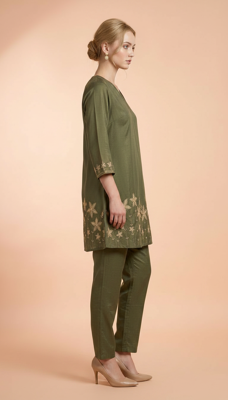 PartyWear stylish Cord Set Green Embroidered Work / HC002169 view 4