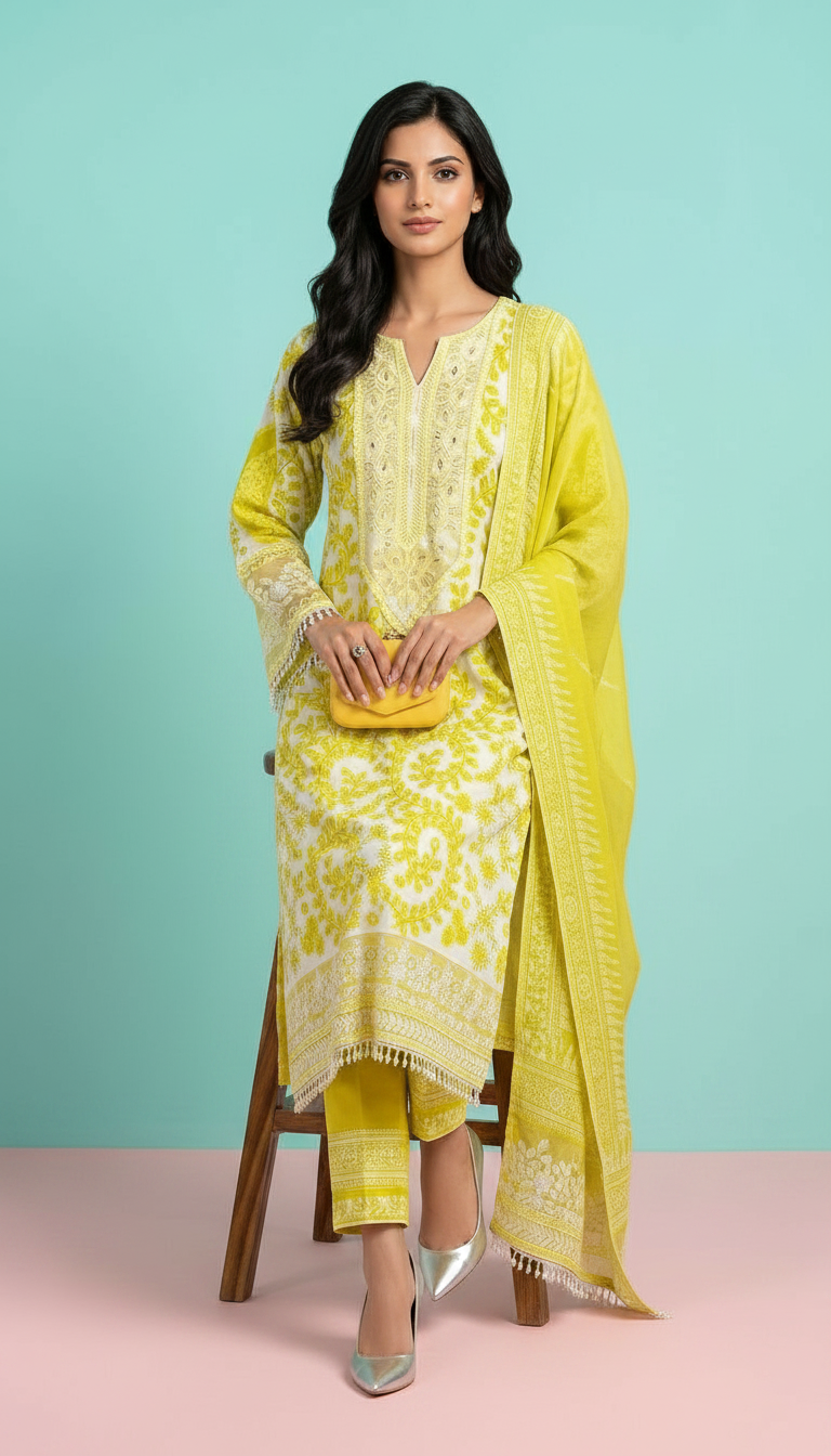 Lawn Embroidered Stitch  Suit - Dhaani / HC001971 view 5