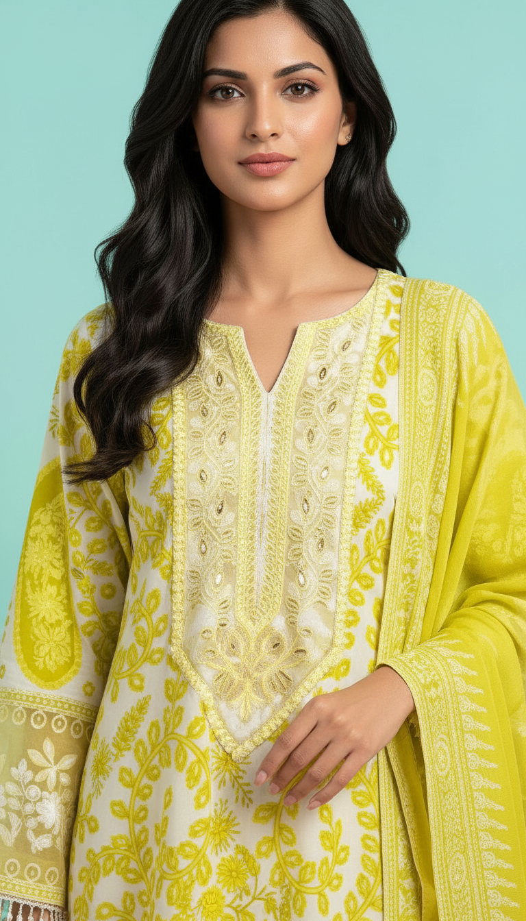 Lawn Embroidered Stitch  Suit - Dhaani / HC001971 view 4