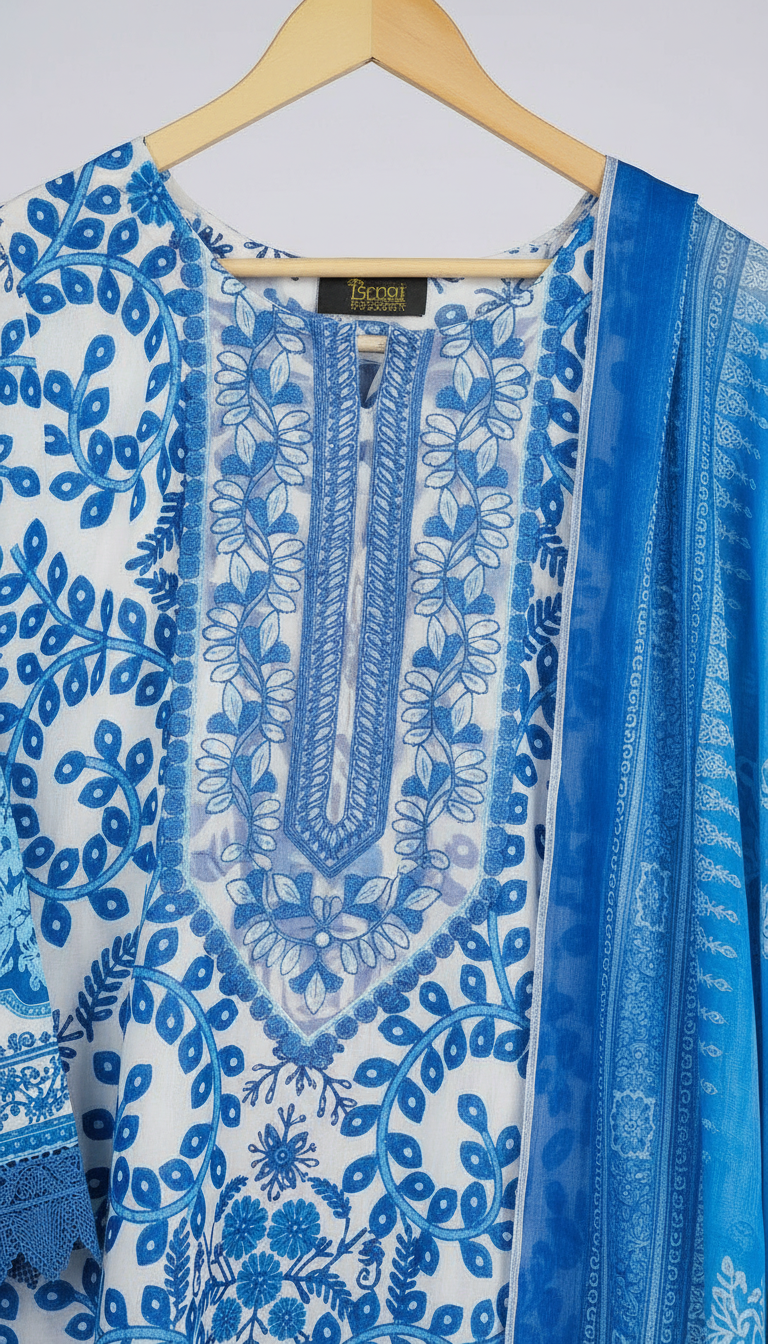 Lawn Embroidered Stitch Suit Royel Blue - / HC001971 view 2