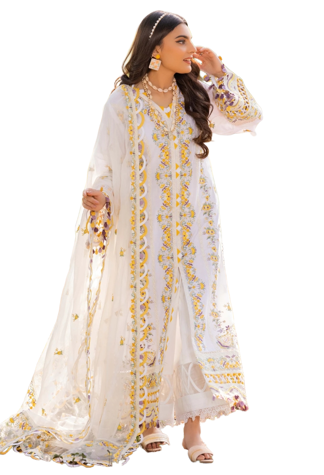 Heavy Embroidered Adan's Libas Morzine Stitched  Lawn Collection – Iconic view 3