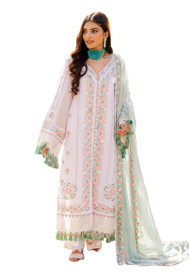 Heavy Embroidered Adan's Libas Morzine Stitched Lawn Collection – D 08