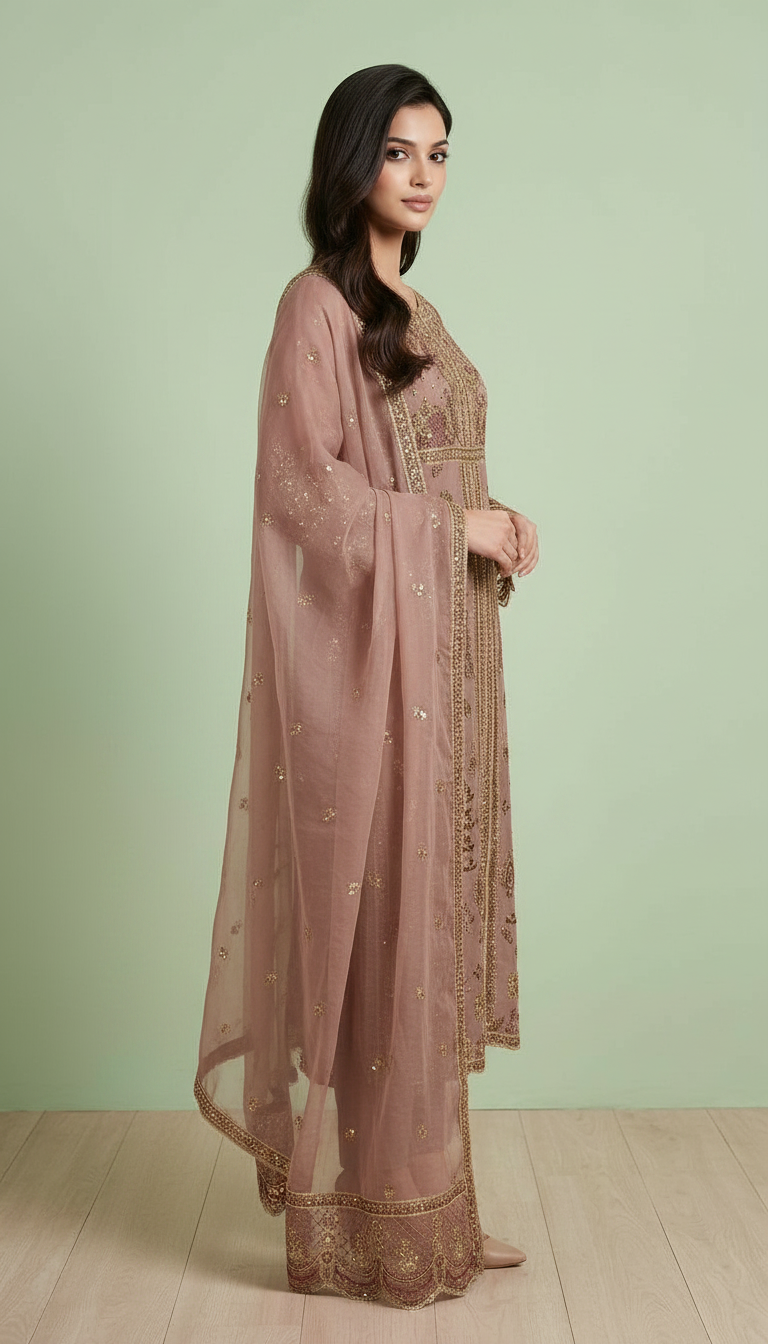 Emaan Adeel Ishq-e-Aatish Luxury Chiffon Stitch Embroidered Suit view 2