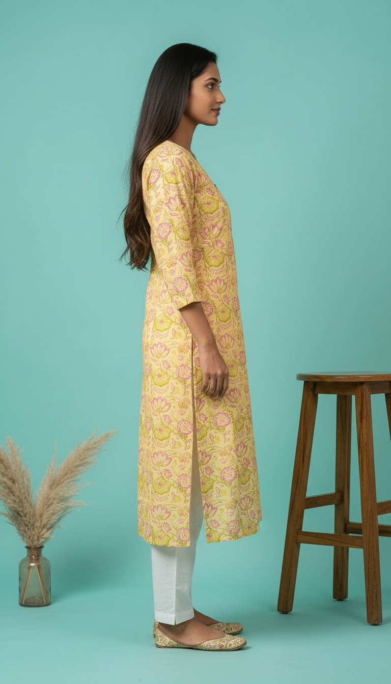 Printed Lawn Cotton Kurti view 3