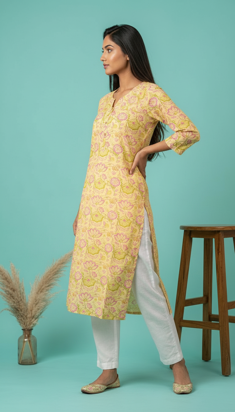 Printed Lawn Cotton Kurti view 2