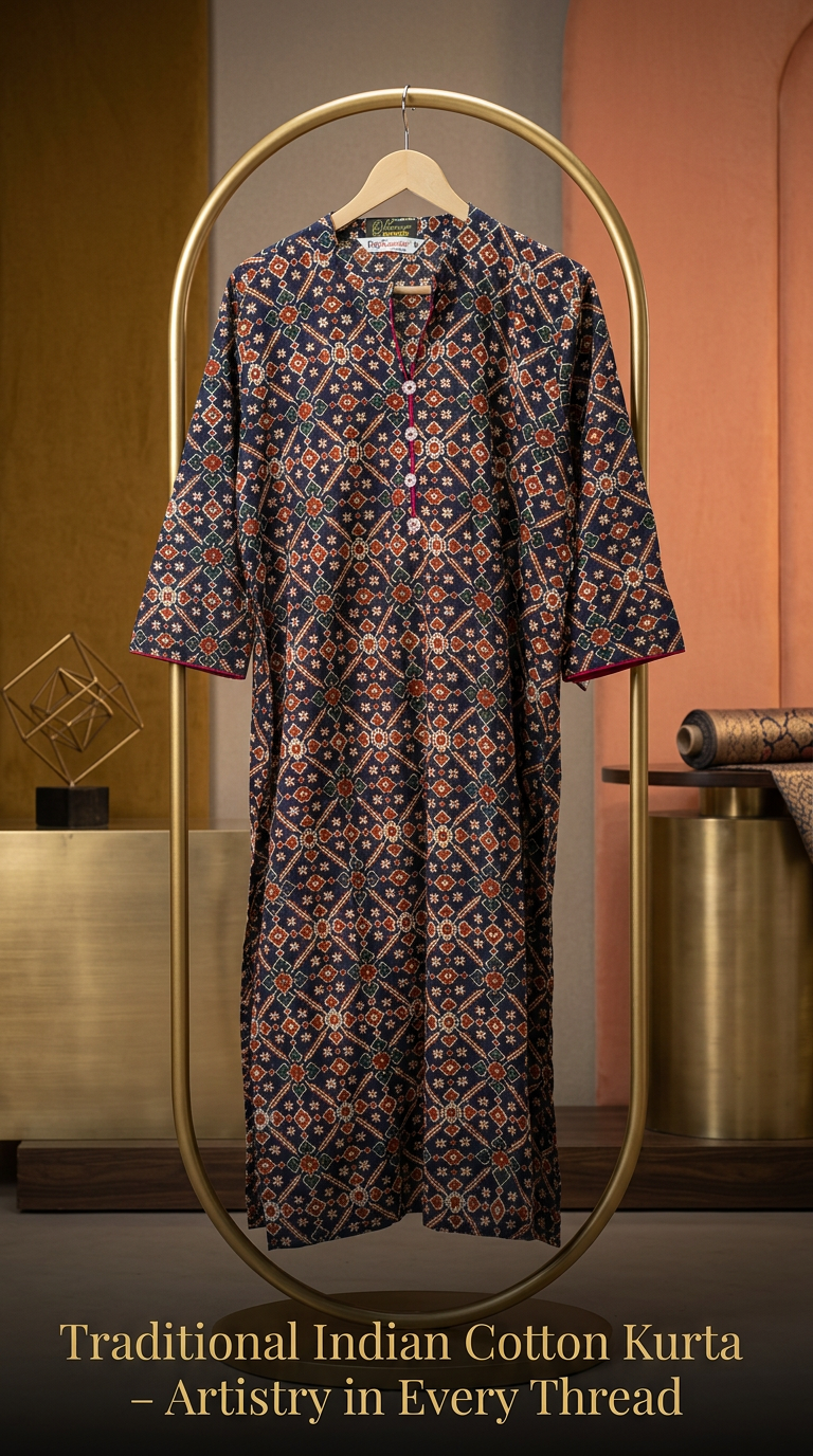 Traditional Indian Cotton Kurti view 5