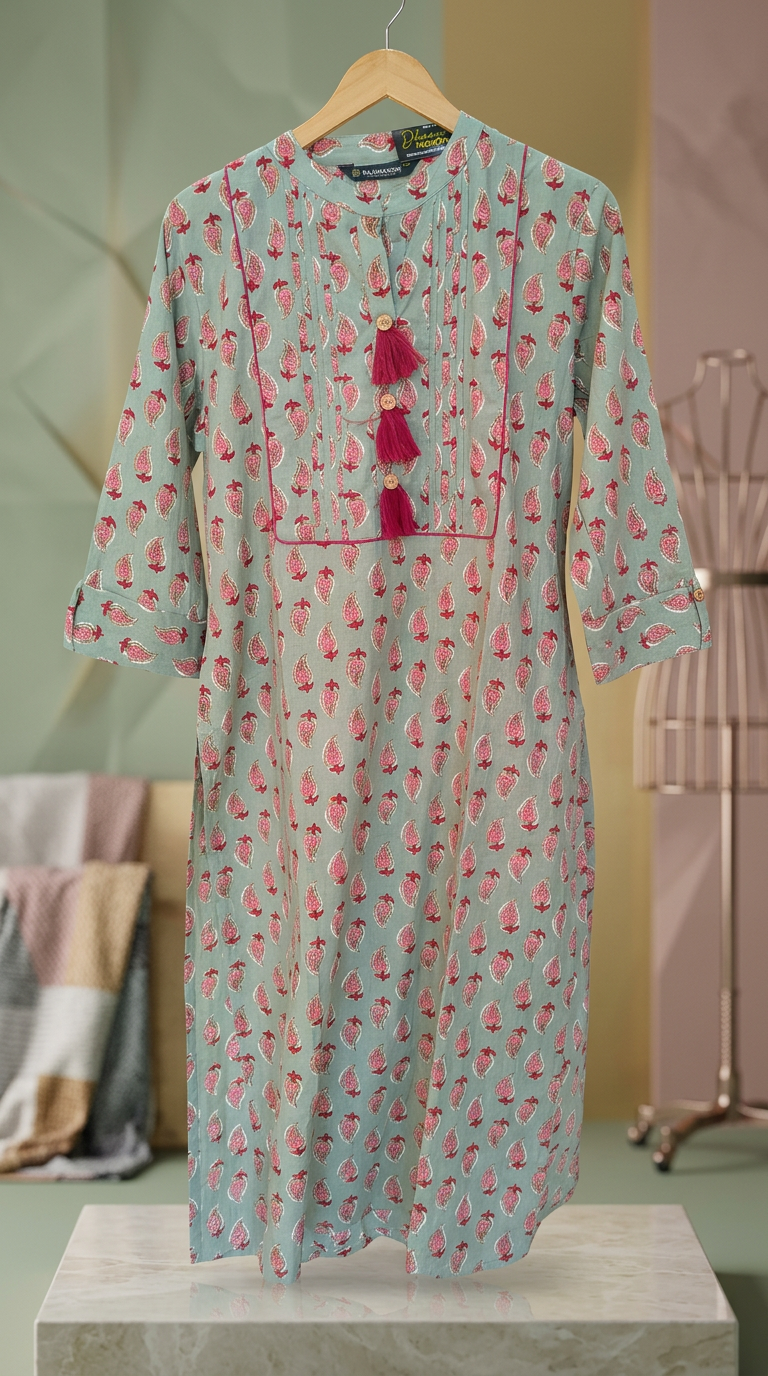 Dhaani Printed pure cotton Kurti view 4