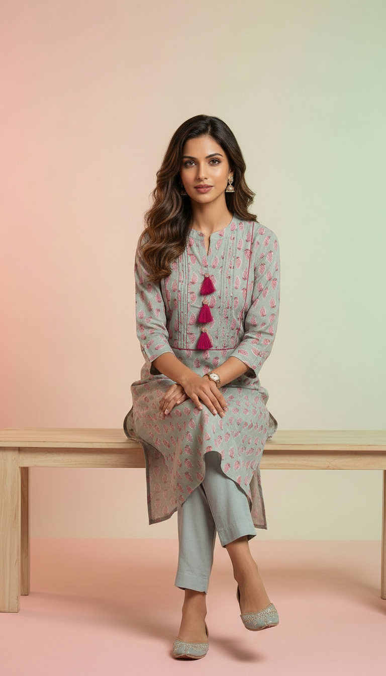 Dhaani Printed pure cotton Kurti view 2