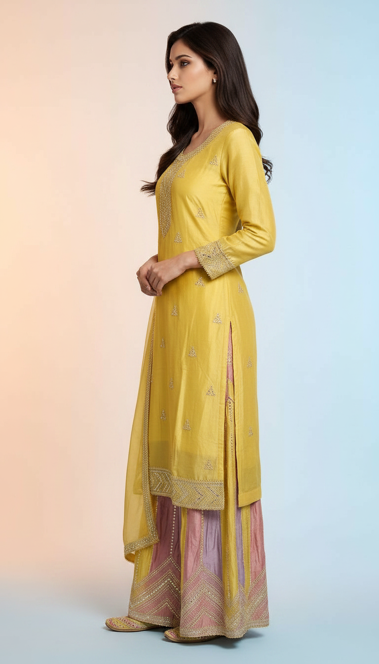 Heavy Embroidered With Mirror Work Elegant Partywear Flapper Suit - 9-D / SD0062 view 2