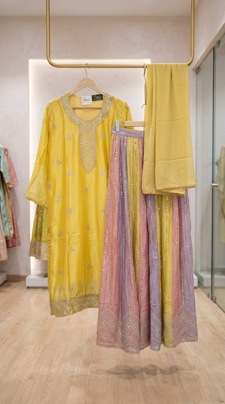 Heavy Embroidered With Mirror Work Elegant Partywear Flapper Suit - 9-D / SD0062 view 6