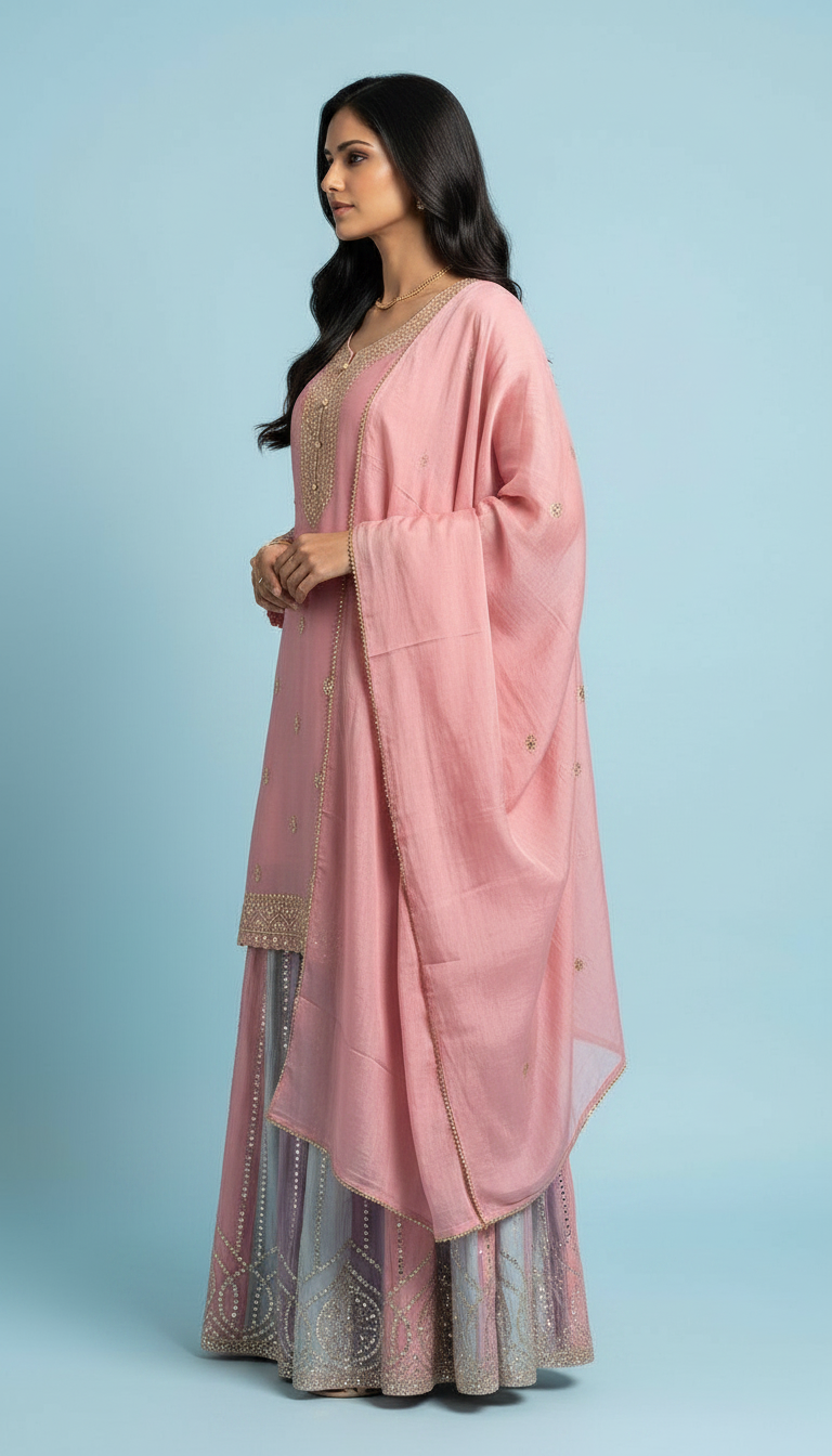 Heavy Embroidered With Mirror Work Elegant Partywear Flapper Suit - 816959 - A / HC001047 view 2