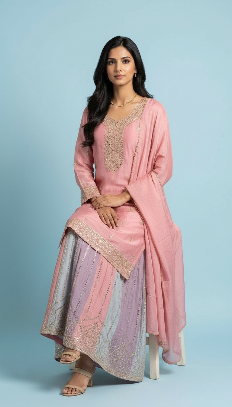 Heavy Embroidered With Mirror Work Elegant Partywear Flapper Suit - 816959 - A / HC001047 view 5