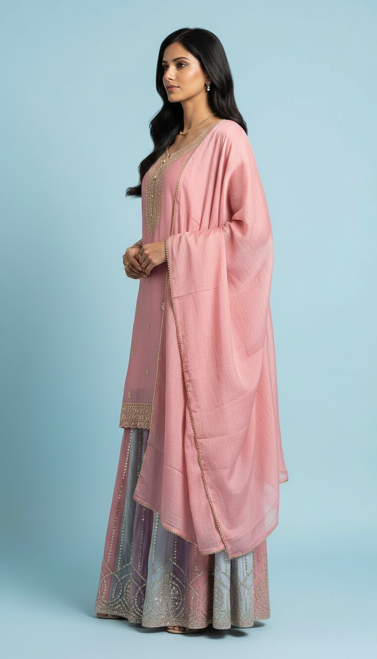 Heavy Embroidered With Mirror Work Elegant Partywear Flapper Suit - 816959 - A / HC001047 view 3