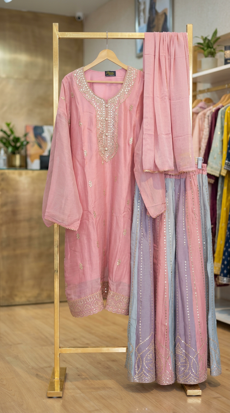 Heavy Embroidered With Mirror Work Elegant Partywear Flapper Suit - 816959 - A / HC001047 view 6