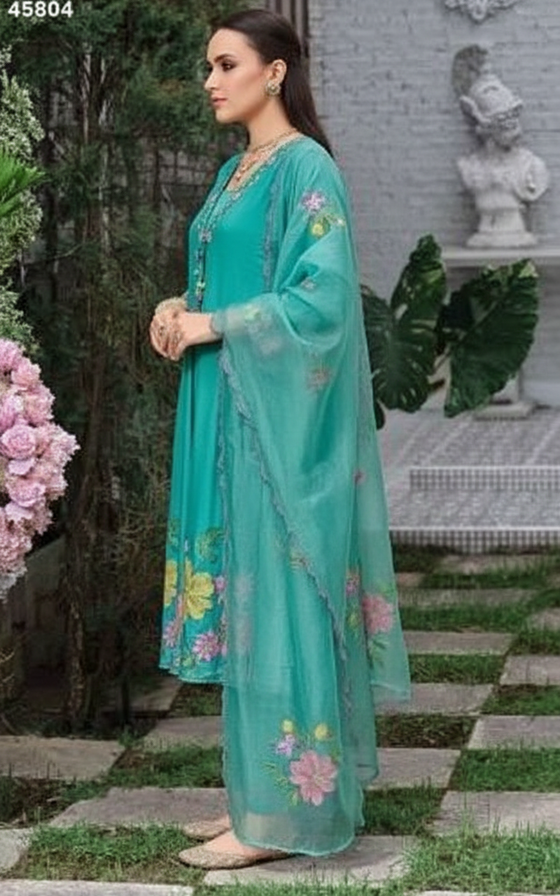 Fashion Satrangi Chanderi Readymade Suit 45804 / HC001986 view 2