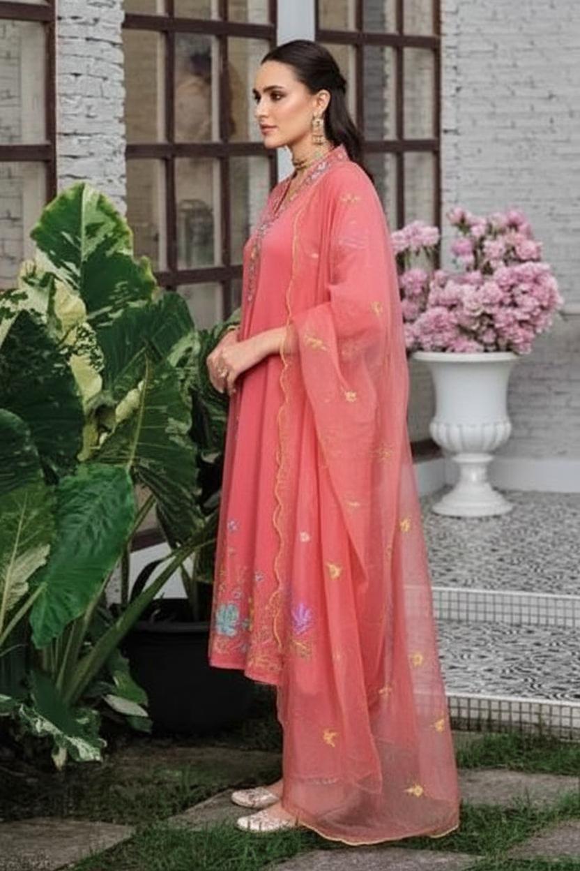 Fashion Satrangi Chanderi Readymade Suit 45803 / HC001967 view 2