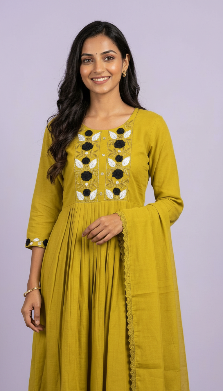 Embroidered Viscose Silk Stitched Frock Suit - Dhaani  / HC002022 view 4