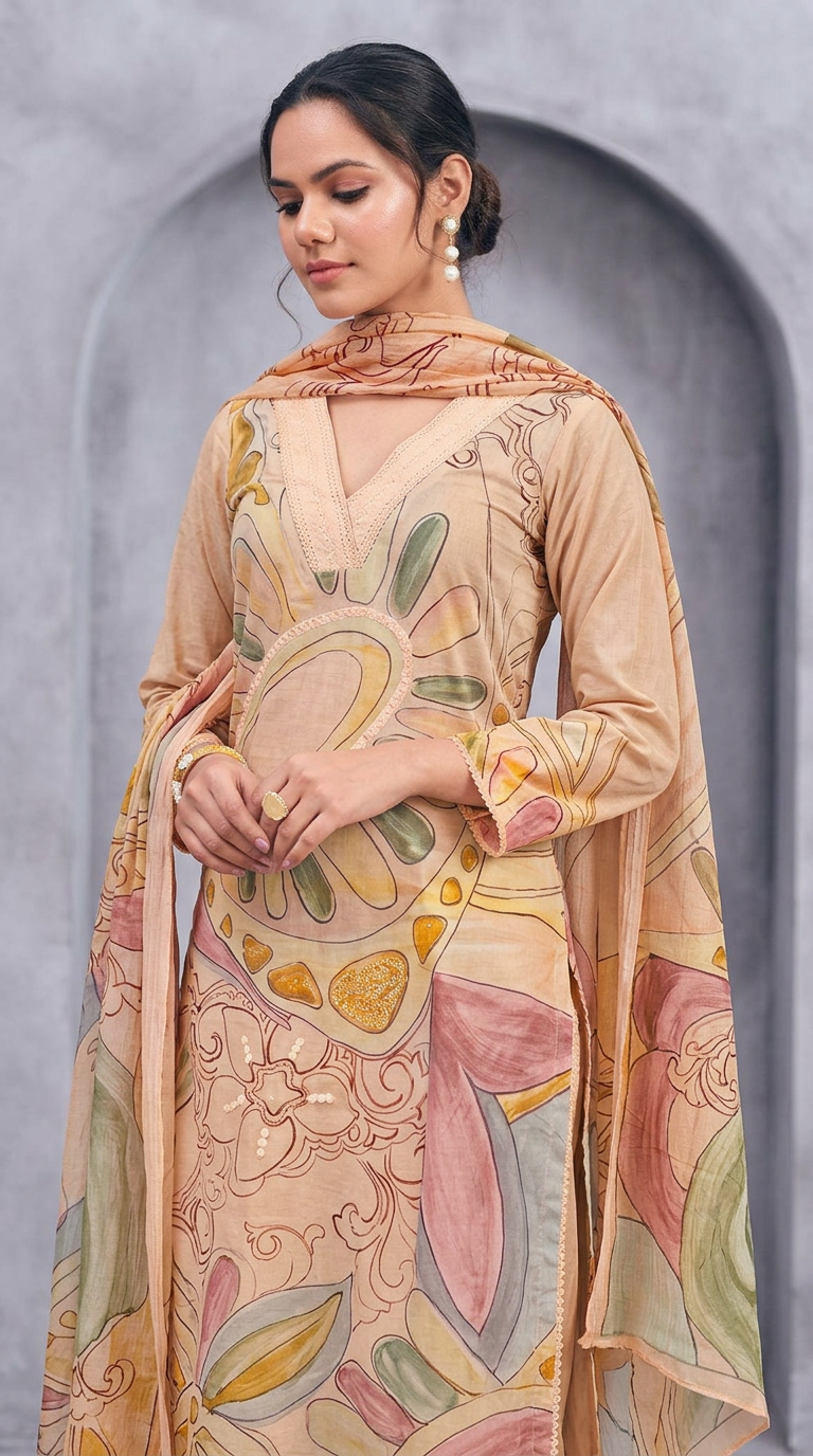 Popular Design Cotton Lawn Unstitched Suit - 480  / HC001638 view 2