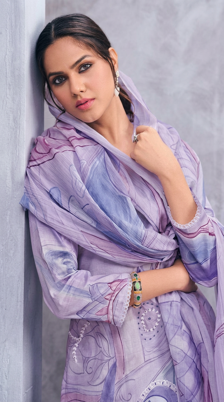 Raha Popular Design Cotton Lawn Dress Material Unstitched Suit - 462 / HC001638 view 3