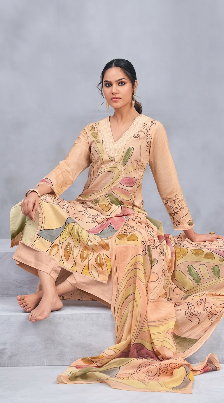 Popular Design Cotton Lawn Unstitched Suit - 480  / HC001638 view 5