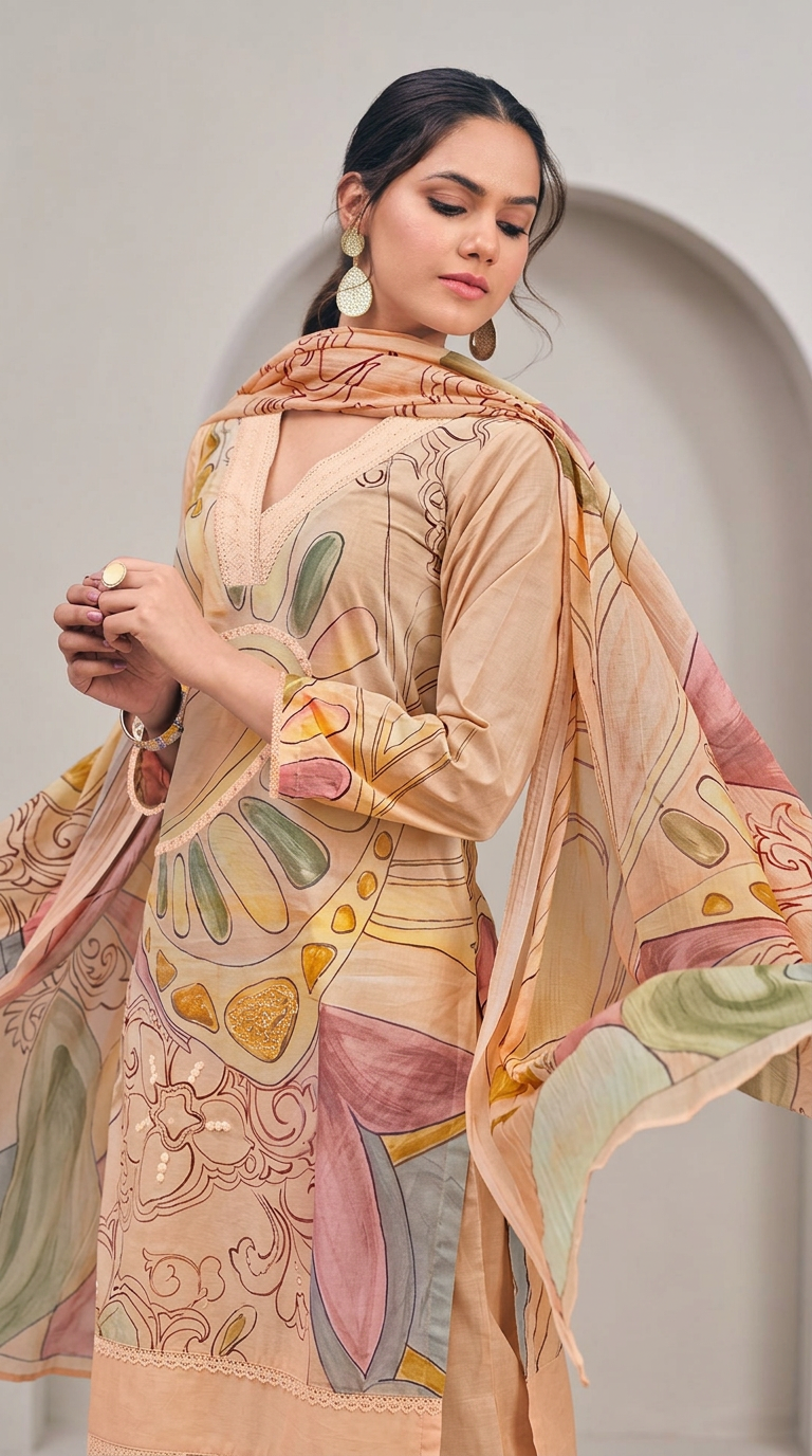 Popular Design Cotton Lawn Unstitched Suit - 480  / HC001638 view 4