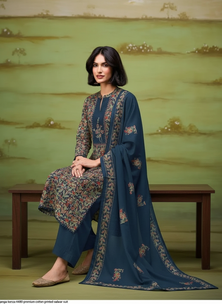 Kenza Premium Cotton Printed Salwar Suit - 4480C / HC002455 view 5