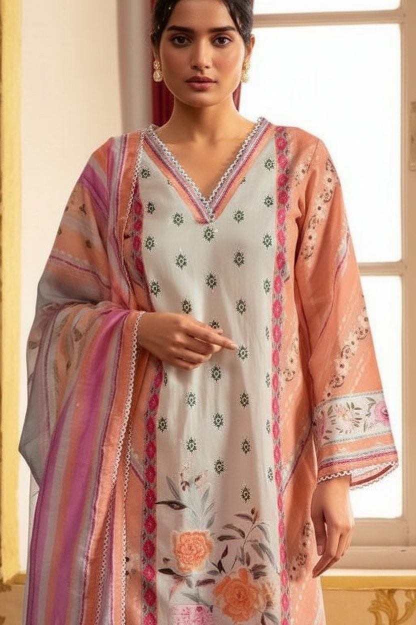 TASVEER KAMALKARI  PRINTED MATERIAL Unstitched SUIT - 2293 / HC002325 view 4