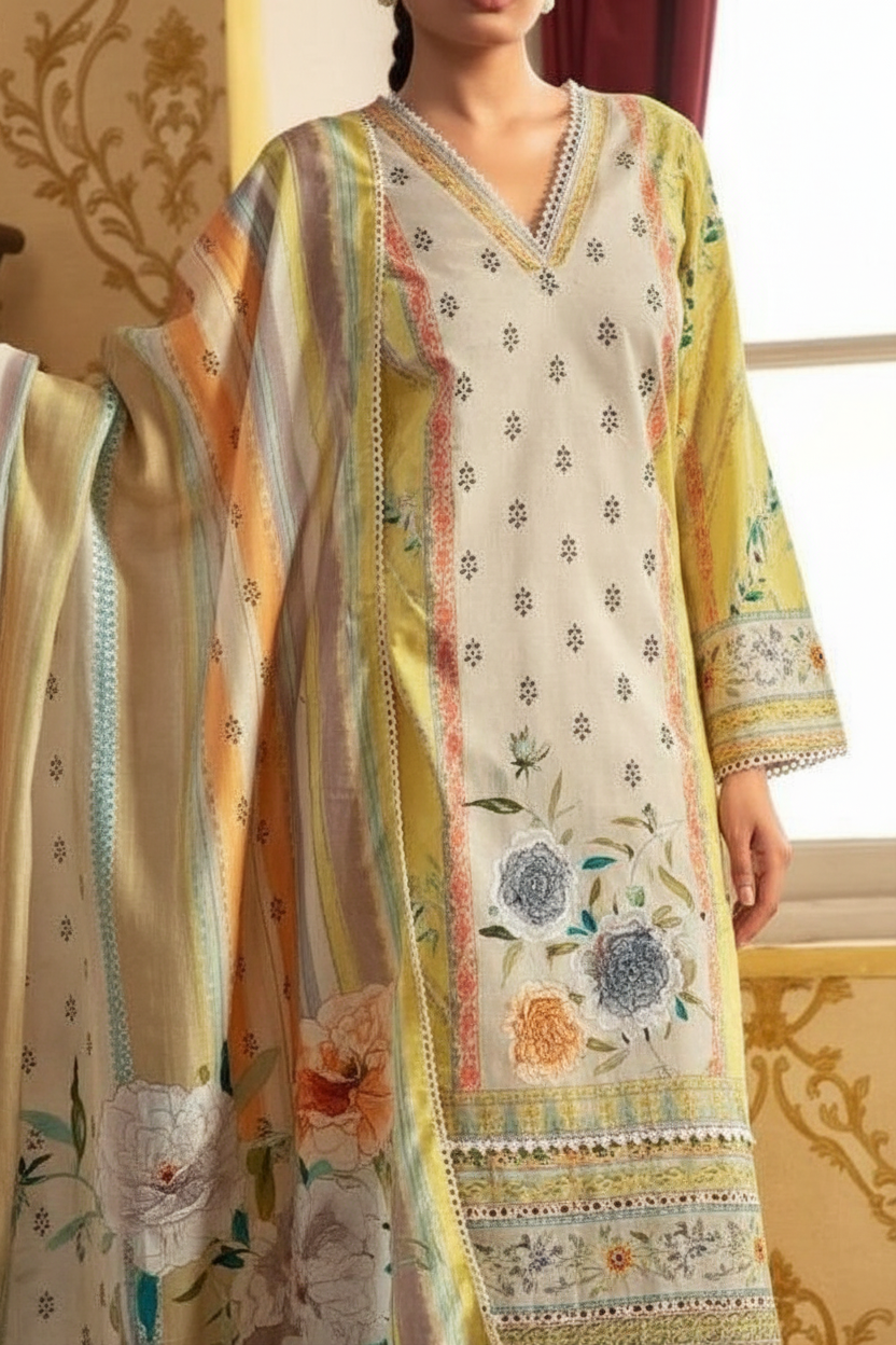 TASVEER KAMALKARI  PRINTED MATERIAL Unstitched SUIT - 2291 / HC002325 view 4
