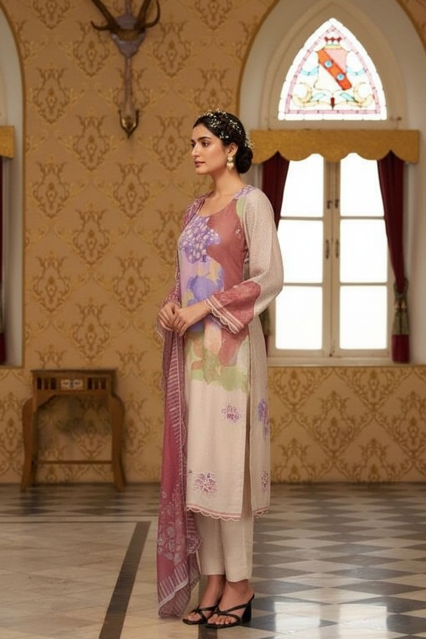 Rangrez  Embroidered Premium Muslin Suits - 2285 / HC002309 view 2