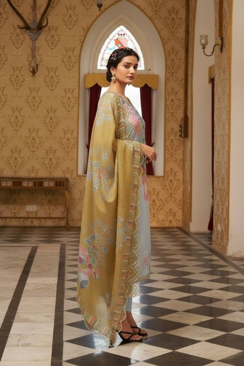 Rangrez  Embroidered Premium Muslin Suits - 2283 / HC002309 view 3