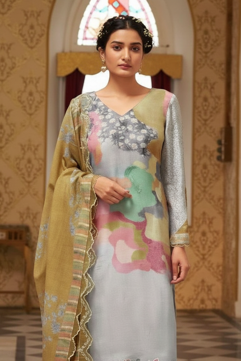 Rangrez  Embroidered Premium Muslin Suits - 2283 / HC002309 view 4