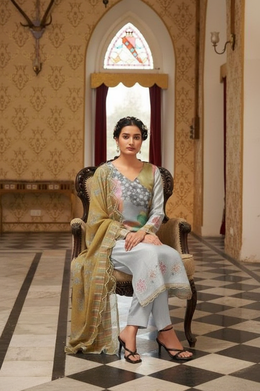 Rangrez  Embroidered Premium Muslin Suits - 2283 / HC002309 view 5