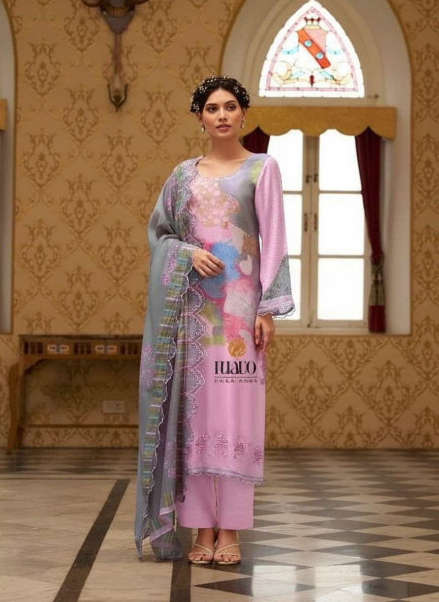 Rangrez  Embroidered Premium Muslin Suits - 2286 / HC002309 view 2