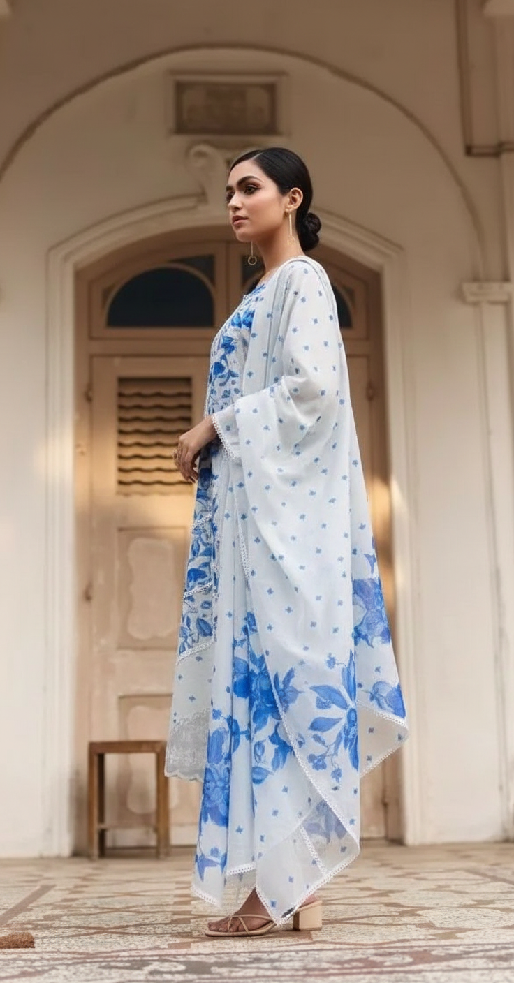 SITAAREE PURE COTTON LAWN WITH REFINED DIGITAL PRINTS UNSTITCHED SALWAR SUITS 2348 / HC002471 view 4