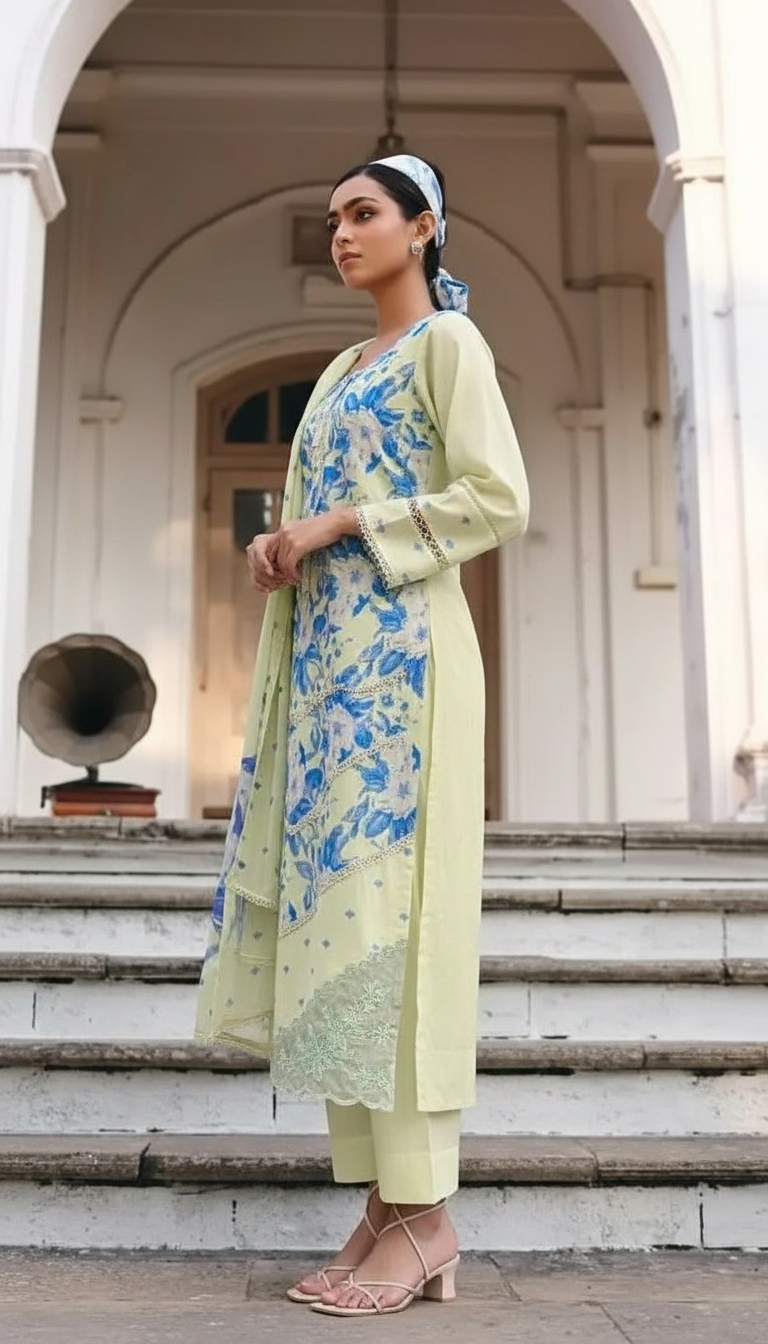 SITAAREE PURE COTTON LAWN WITH REFINED DIGITAL PRINTS UNSTITCHED SALWAR SUITS 2349 / HC002471 view 3