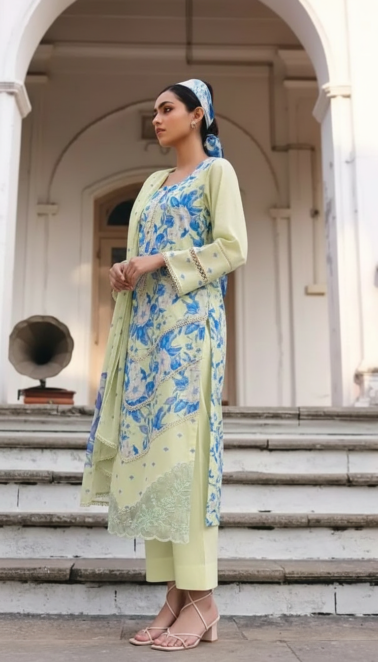 SITAAREE PURE COTTON LAWN WITH REFINED DIGITAL PRINTS UNSTITCHED SALWAR SUITS 2349 / HC002471 view 2