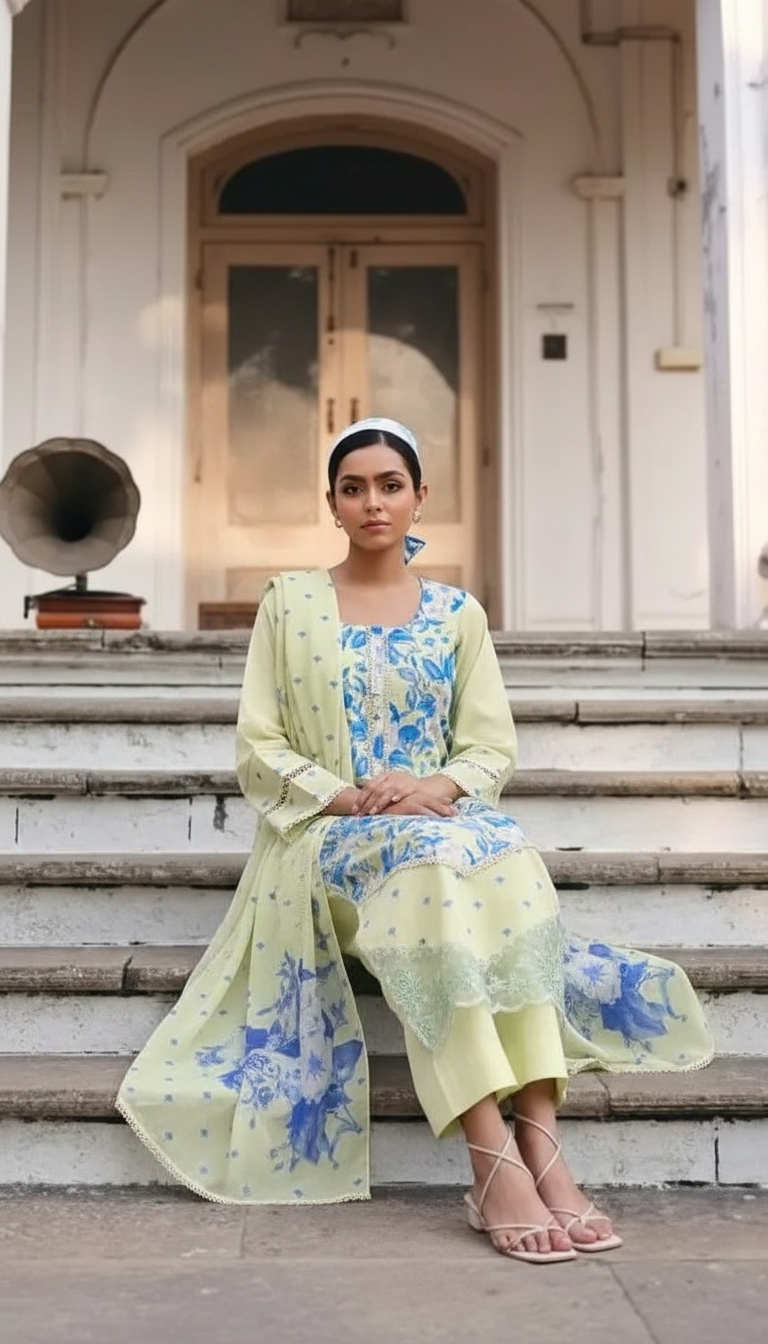 SITAAREE PURE COTTON LAWN WITH REFINED DIGITAL PRINTS UNSTITCHED SALWAR SUITS 2349 / HC002471 view 5