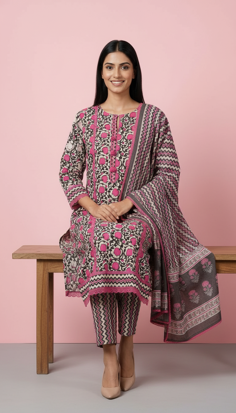 Pure Rajisthani Cotton Unstitched Suit 1436 B / HC002251 view 5