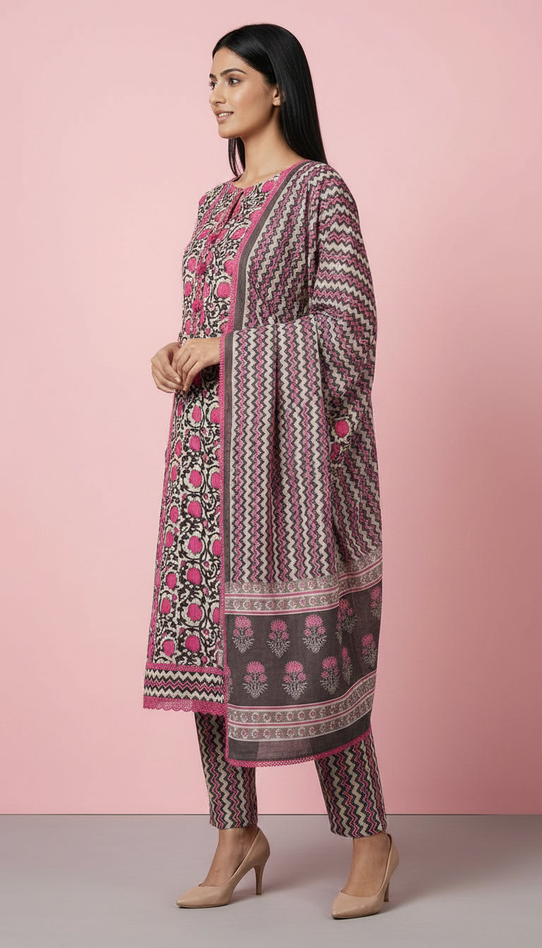 Pure Rajisthani Cotton Unstitched Suit 1436 B / HC002251 view 2