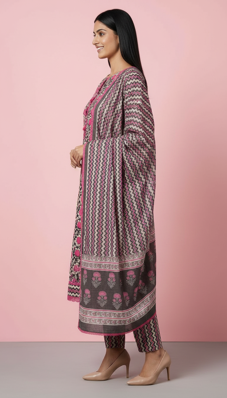 Pure Rajisthani Cotton Unstitched Suit 1436 B / HC002251 view 3