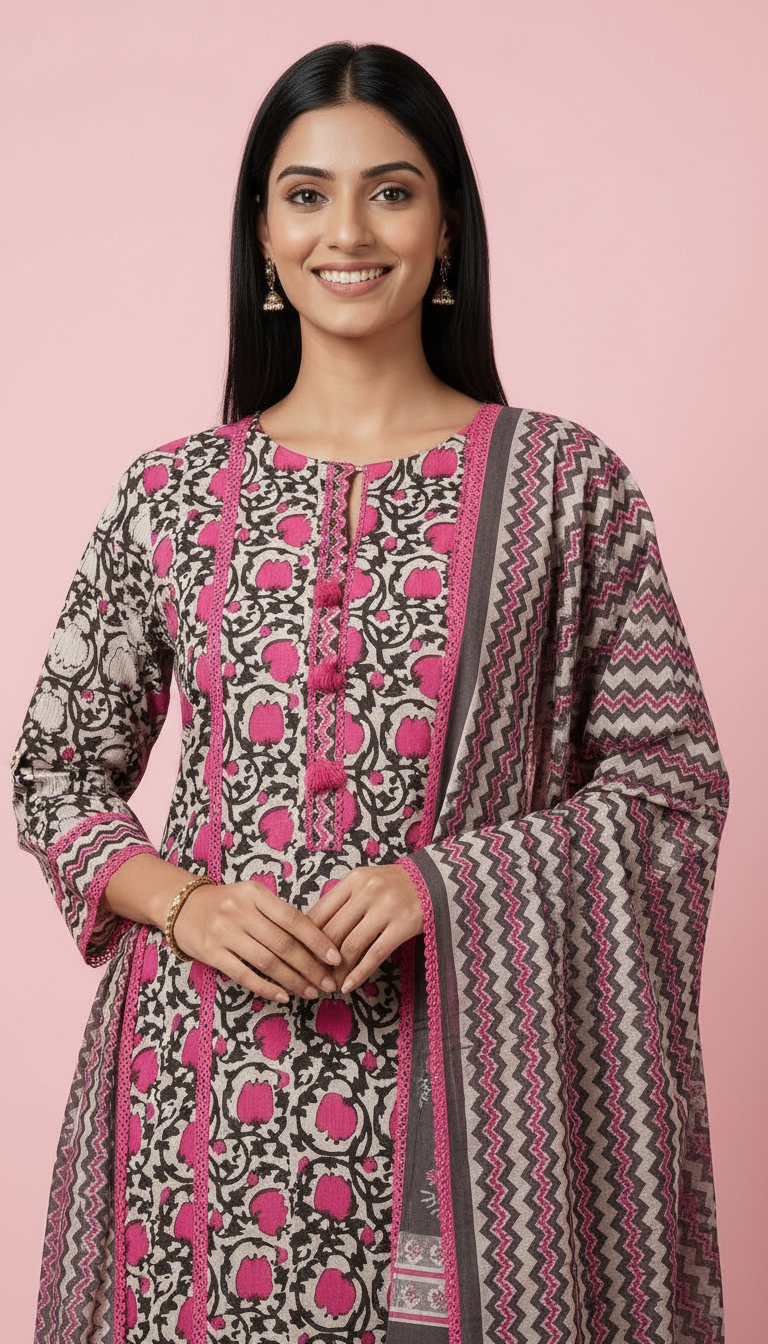 Pure Rajisthani Cotton Unstitched Suit 1436 B / HC002251 view 4