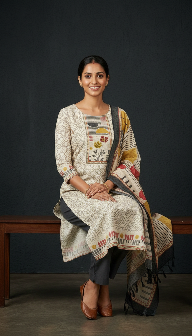Ethnic Printed Unstitched Suit 4801- A / HC002250 view 5