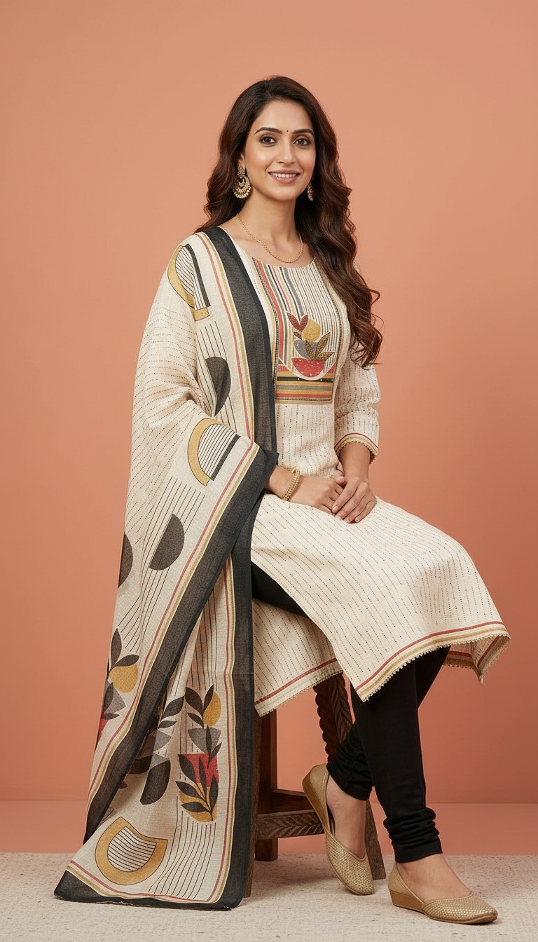 Ethnic Printed Unstitched Suit 4801- C / HC002250 view 5